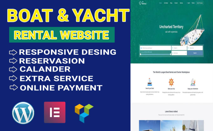 Gig Preview - Create wordpress boat, yacht rental booking website