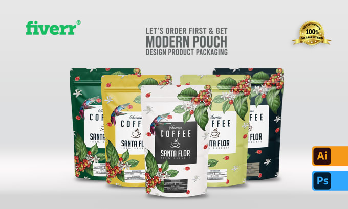 Gig Preview - Do unique pouch and food label packaging design