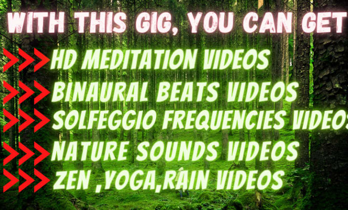 Gig Preview - Create binaural beats meditation videos with solfeggio frequencies