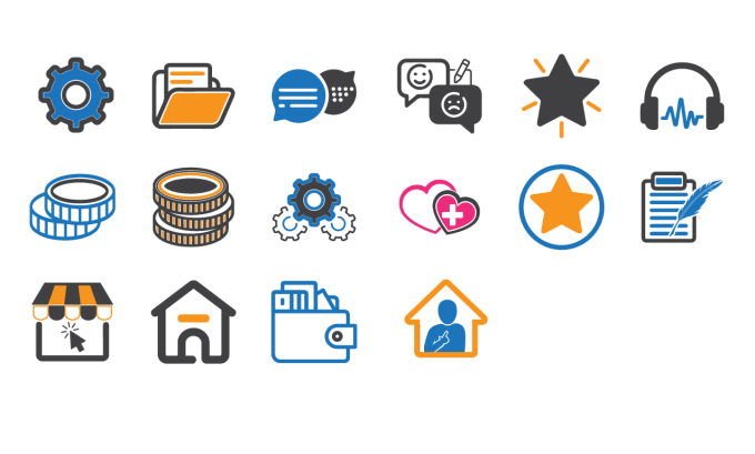 Gig Preview - Design flat icon set for web and app