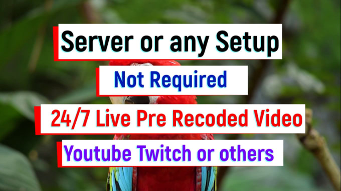 Gig Preview - Do 24 7 hours live stream to youtube channel twitch no streaming server required