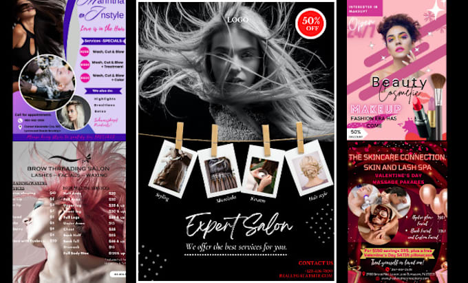 Gig Preview - Design attractive beauty salon, spa ,hair extension, nail extension flyer