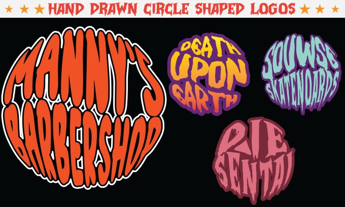 Gig Preview - Hand drawn circle shaped logo halloween, horror styled