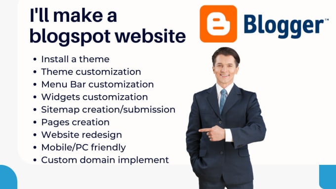 Gig Preview - Create an SEO optimized blogspot website