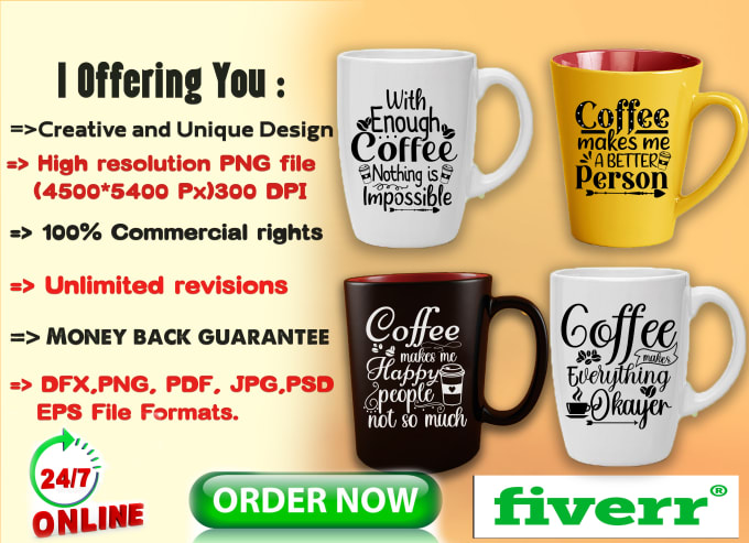 Gig Preview - Design coffee mug and mug svg for you