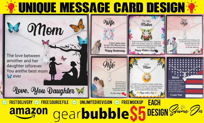 Bestseller - profitable gear bubble shine on message card design in 24hrs