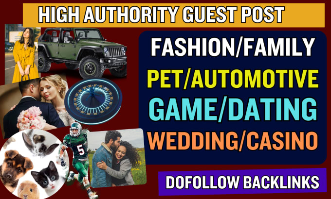 Gig Preview - Guest post on family,pets, automotive,fashion niche blog