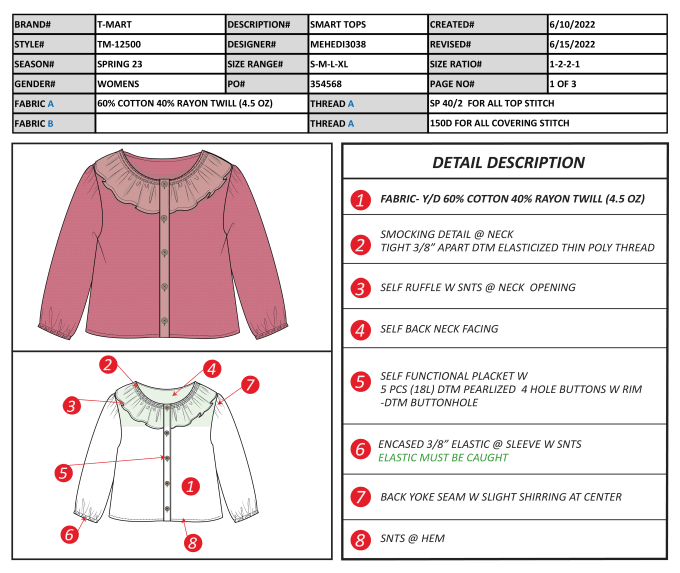 Gig Preview - Create clothing apparel tech pack with  technical flat sketch