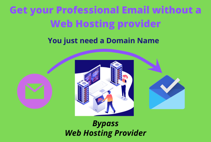 Gig Preview - Create lifetime free business email addresses without a web hosting provider