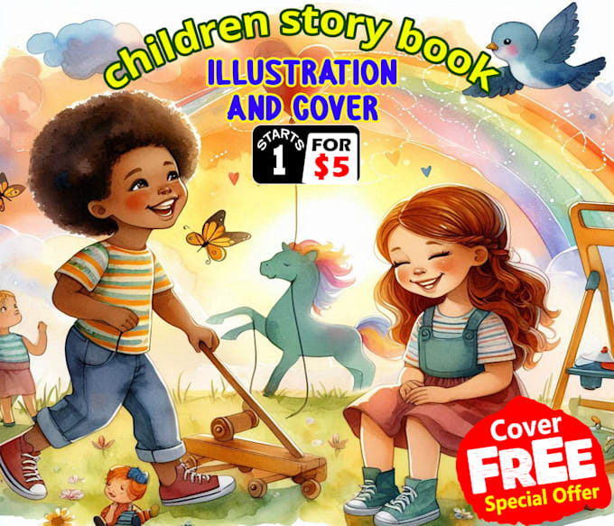 Gig Preview - Design children story book illustration children book illustration and cover