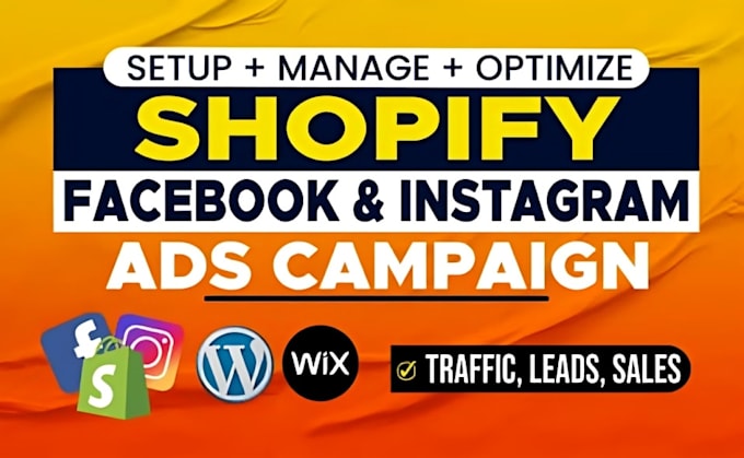 Gig Preview - Setup and manage shopify facebook ads instagram ads campaign