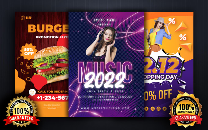 Gig Preview - Create a unique party flyer or event flyer design in 24hrs