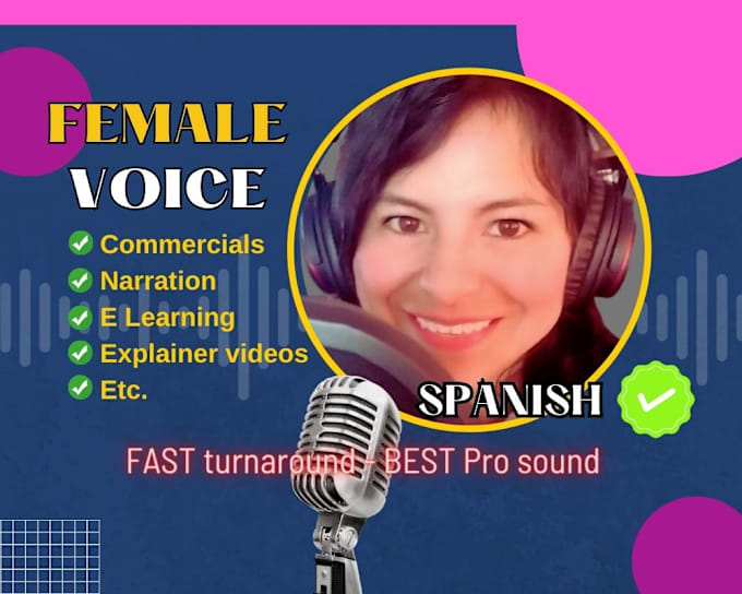 Gig Preview - Record a professional spanish female voice over in neutral