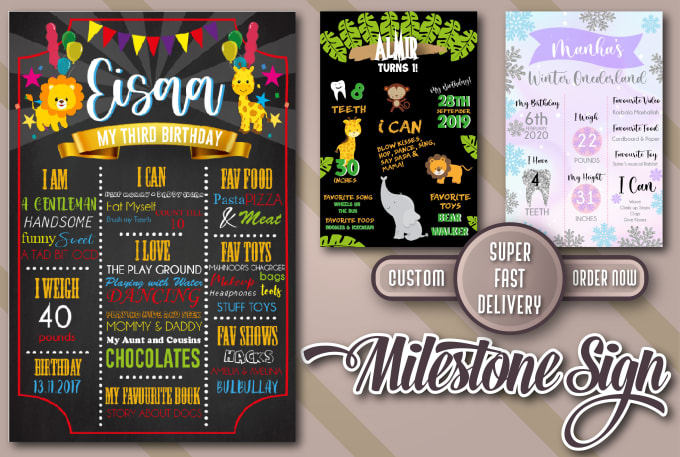 Gig Preview - Create a baby announcement or milestone sign for birthdays