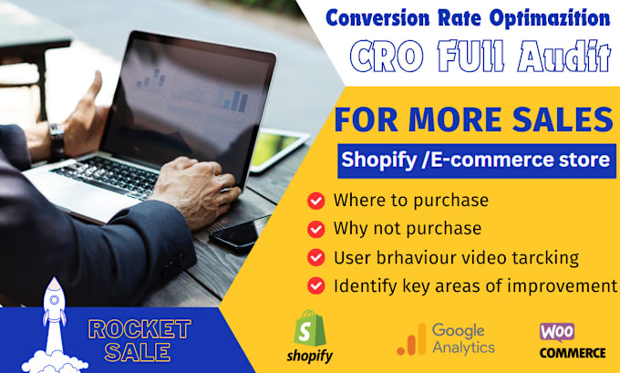 Gig Preview - Increase ecommerce store website conversion rate  by cro audit to rocket sales