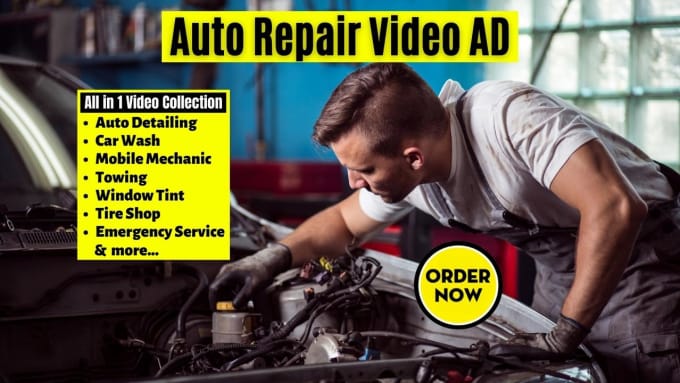 Gig Preview - Auto repair video or auto towing, detailing, mobile mechanic, car wash video ad