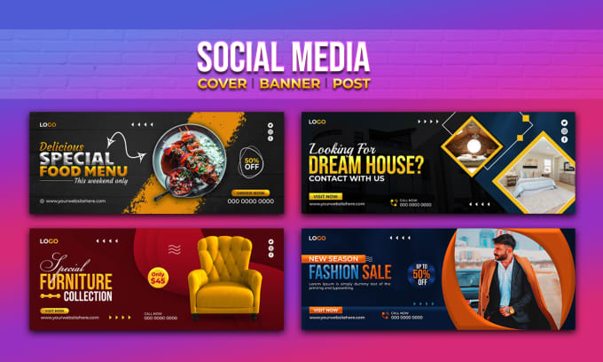 Gig Preview - Design social media post and cover for facebook, instagram, header, ads, banner