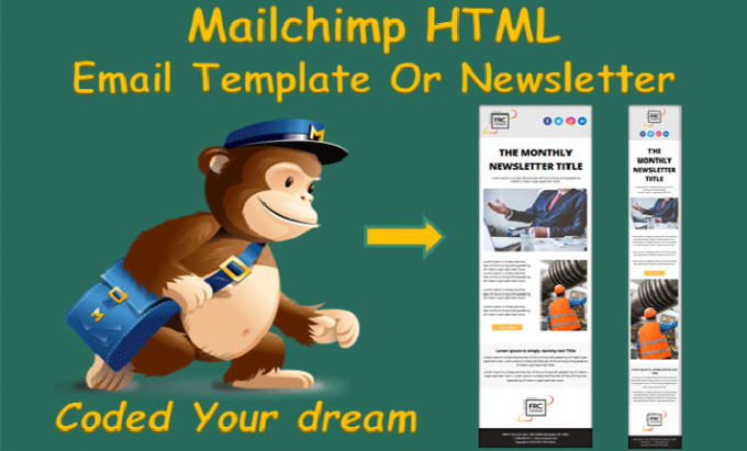 Gig Preview - Design responsive, editable mailchimp HTML email template or newsletter