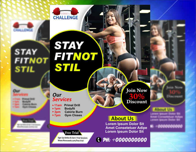 Gig Preview - Design gym, fitness, boxing, sports flyer, logo and, poster