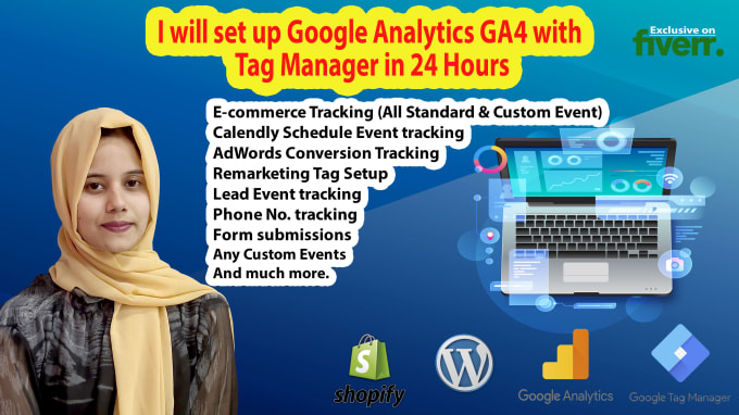 Gig Preview - Set up google analytics ga4 with tag manager in 24 hours