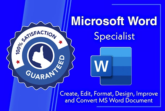 Gig Preview - Create, edit, format and design microsoft word document perfectly