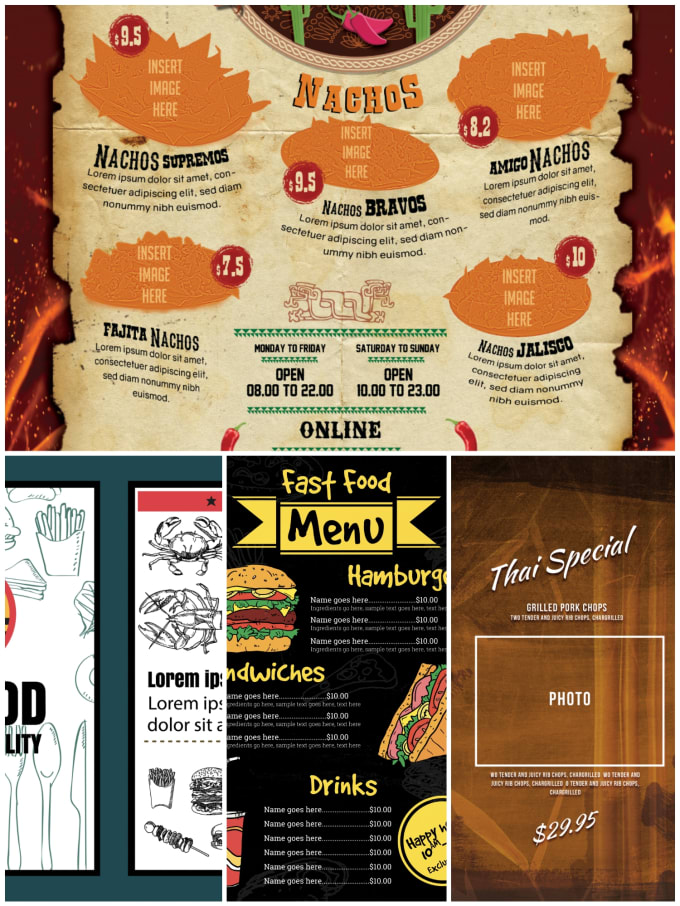 Gig Preview - Design a unique restaurant menu design