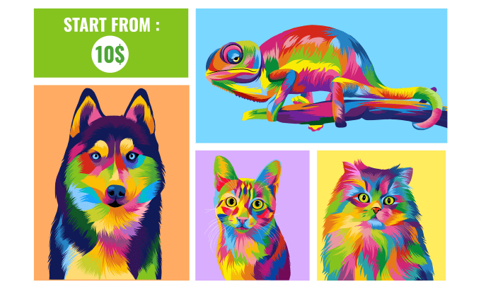 Gig Preview - Draw pop art for your dog, cat and any animal