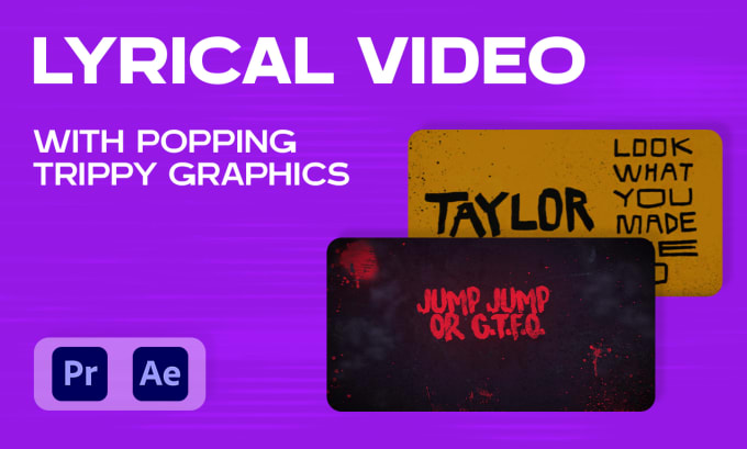 Gig Preview - Create lyrical music song videos with animated popping trippy, graphics