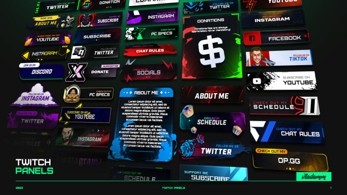 Gig Preview - Design custom clean twitch panels