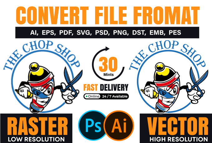 Gig Preview - Vectorize image, do vector tracing, recreate logo, and convert png to ai file