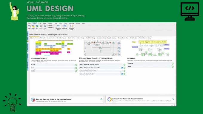 Gig Preview - Create your uml design using visual paradigm or microsoft visio