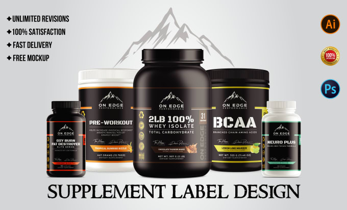 Gig Preview - Make label designs, supplement labels, and package designs