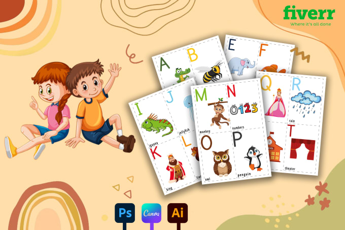 Gig Preview - Design montessori worksheets flashcards or tracing worksheet for child