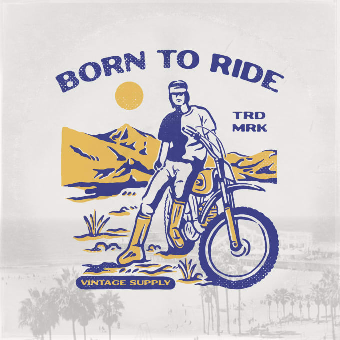 Gig Preview - Create cool vintage motorcyecle, dirt bike or tshirt design