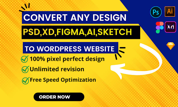 Gig Preview - Convert figma, xd, PSD, and ai to wordpress websites