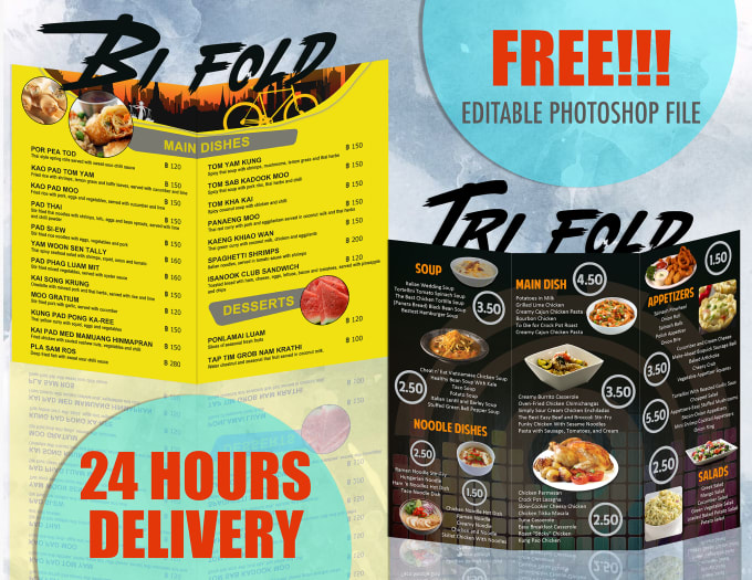 Gig Preview - Design restaurant menu, menu board, flyers, brochure