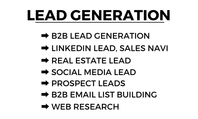 Gig Preview - Targeted b2b lead generation, email list building, linkedin leads collect