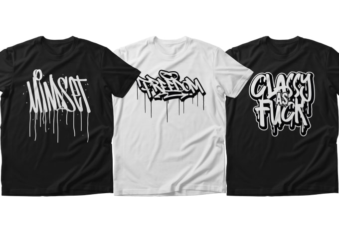 Gig Preview - Design an awesome black white custom t shirt or tags in graffiti style