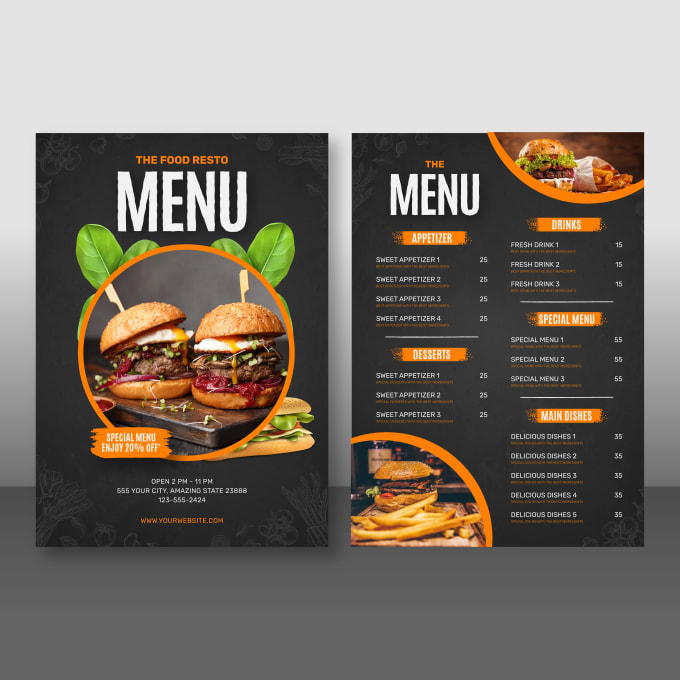 Gig Preview - Do awesome food menu or menu board and restaurant menu design in 24 hours