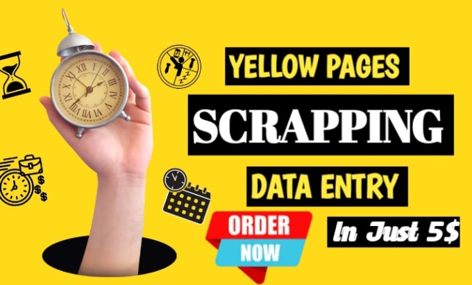 Gig Preview - Do data entry, scrape yellow pages,email scrap with accuracy