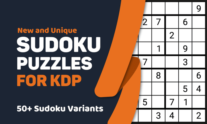 Bestseller - make unique sudoku puzzle book interior for KDP publishing