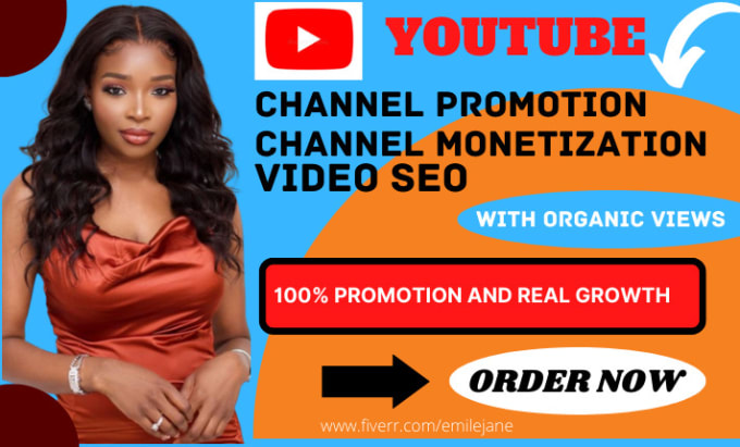 Gig Preview - Do youtube promotion channel monetization and video SEO