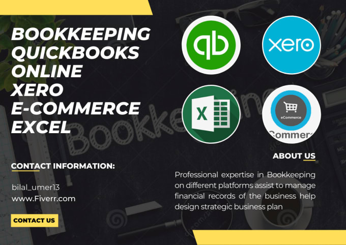 Gig Preview - Do quickbooks online xero excel ecommerce bookkeeping, accounting