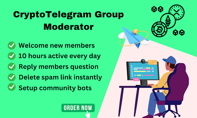 Gig Preview - Be crypto telegram community manager or moderator for any crypto project