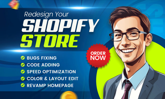 Gig Preview - Edit shopify, fix shopify website and shopify page optimizaion