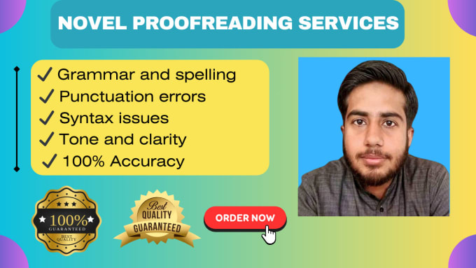 Gig Preview - Copyedit and proofread your novel, checking grammar and spelling