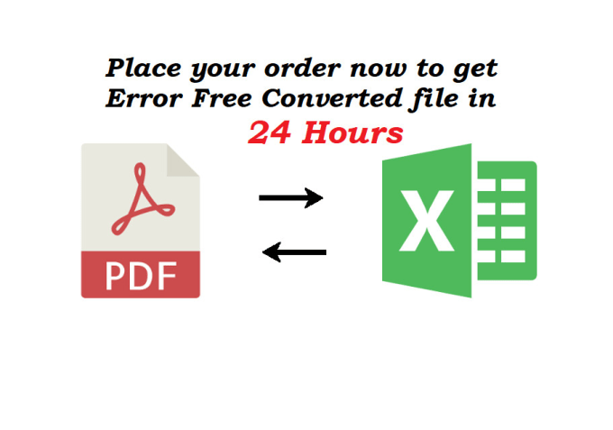 Gig Preview - Convert complex PDF to excel in 12 hours