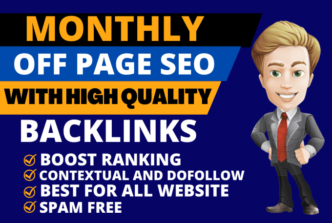 Gig Preview - Provide monthly off page SEO service with white hat backlinks