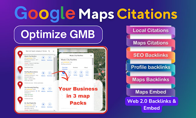 Gig Preview - Do google maps citations with local citations for local SEO and gmb ranking