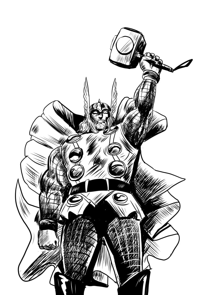 Bestseller - draw black and white comic superhero character line art